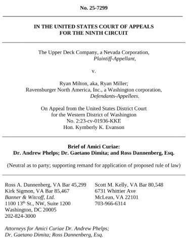 All KellDann Partners on Amicus Brief regarding Copyright and Video Game Creativity